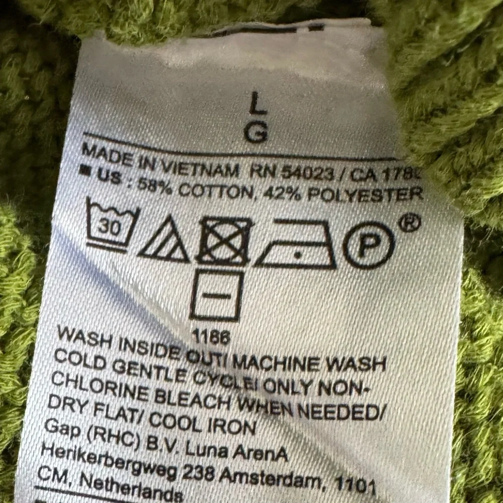 Banana Republic Crewneck Elbow Sleeve Sweater / Grass Green / Size Large - Picture 4 of 4